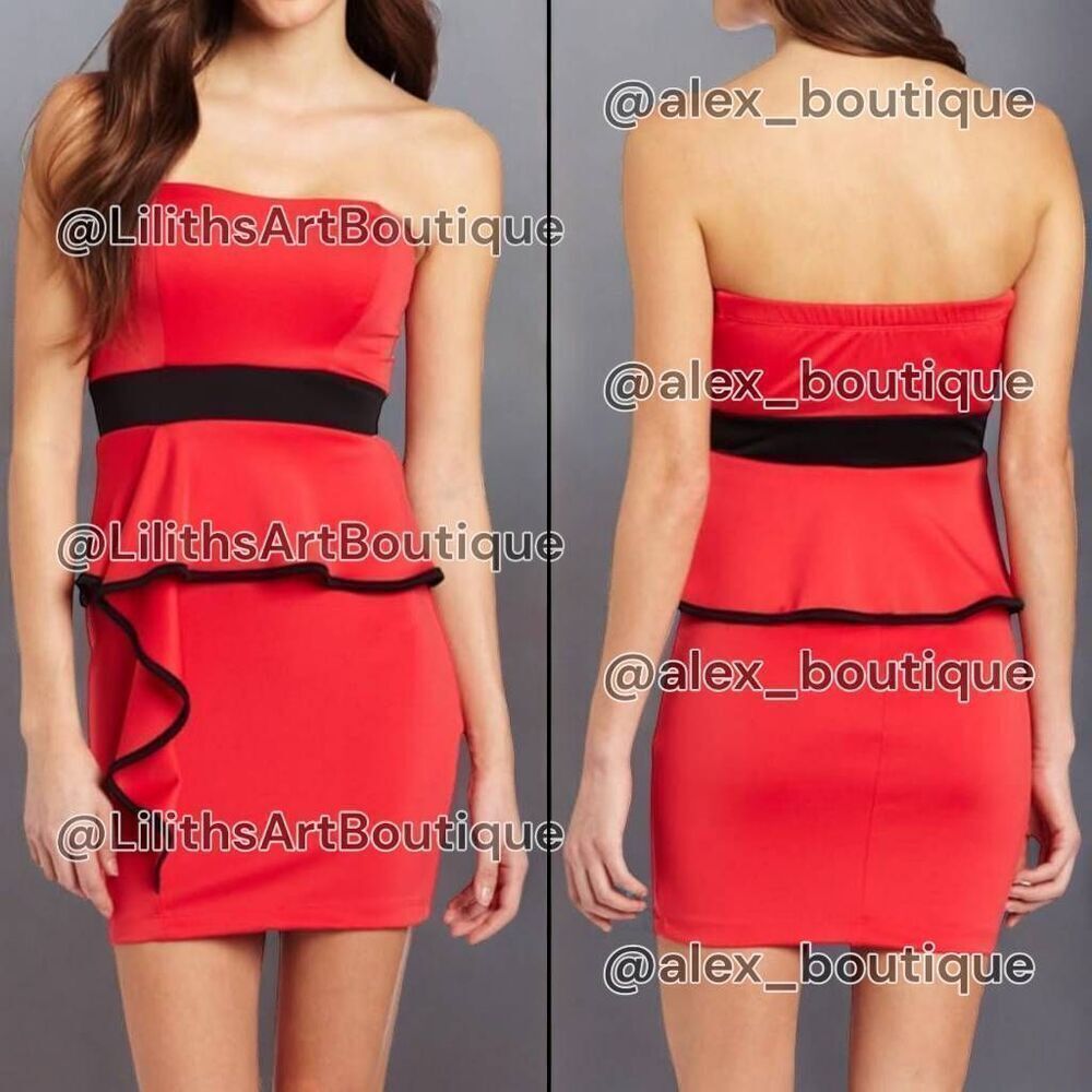 Windsor Peplum Ruffle Dress(C016)-Size S for Women